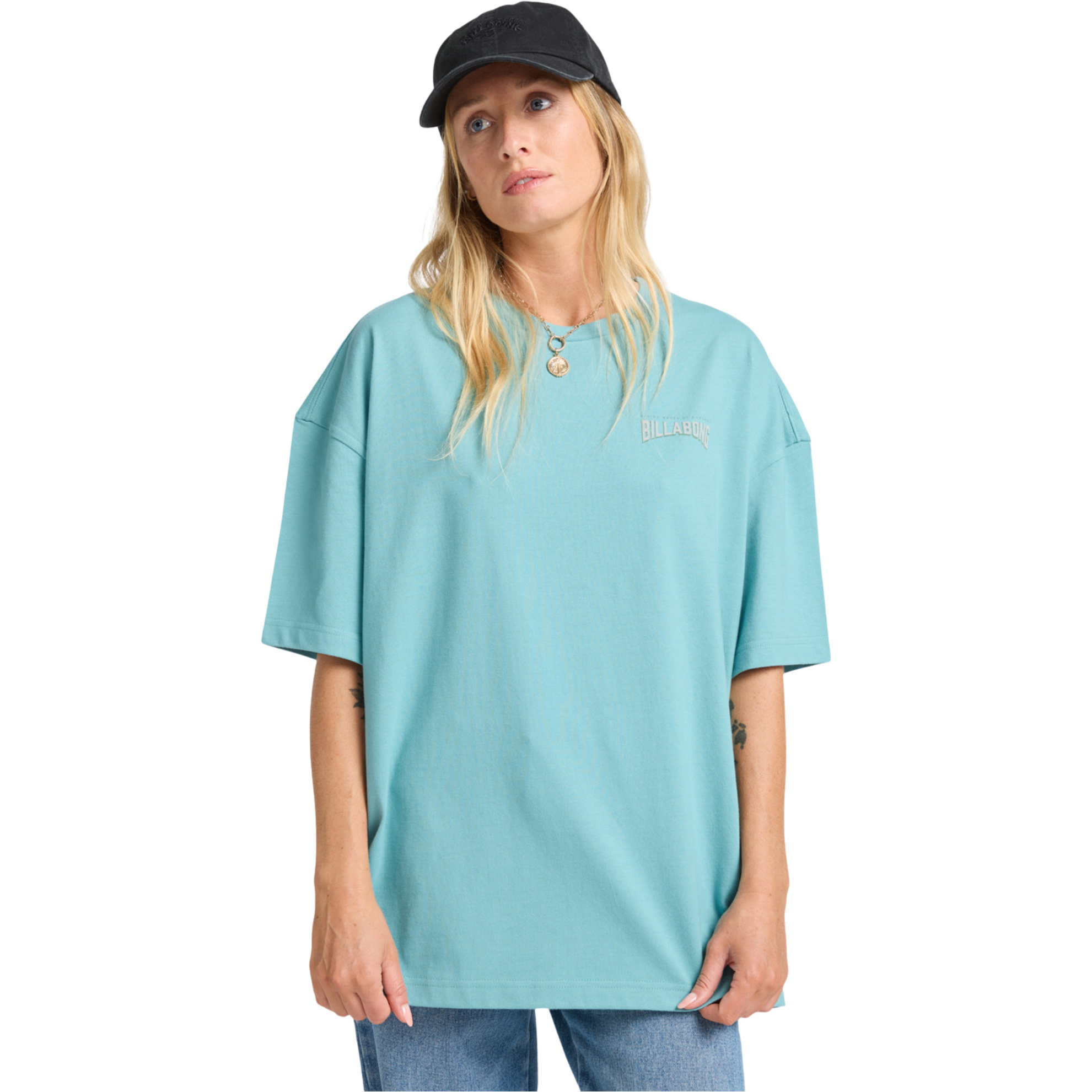 2025 Billabong Womens Reach For Sunshine Short Sleeve T-Shirt EBJZT00478 - Misty Blue